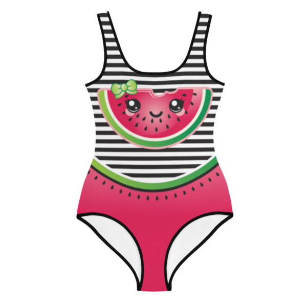 Watermelon stripes one piece swimsuit youth