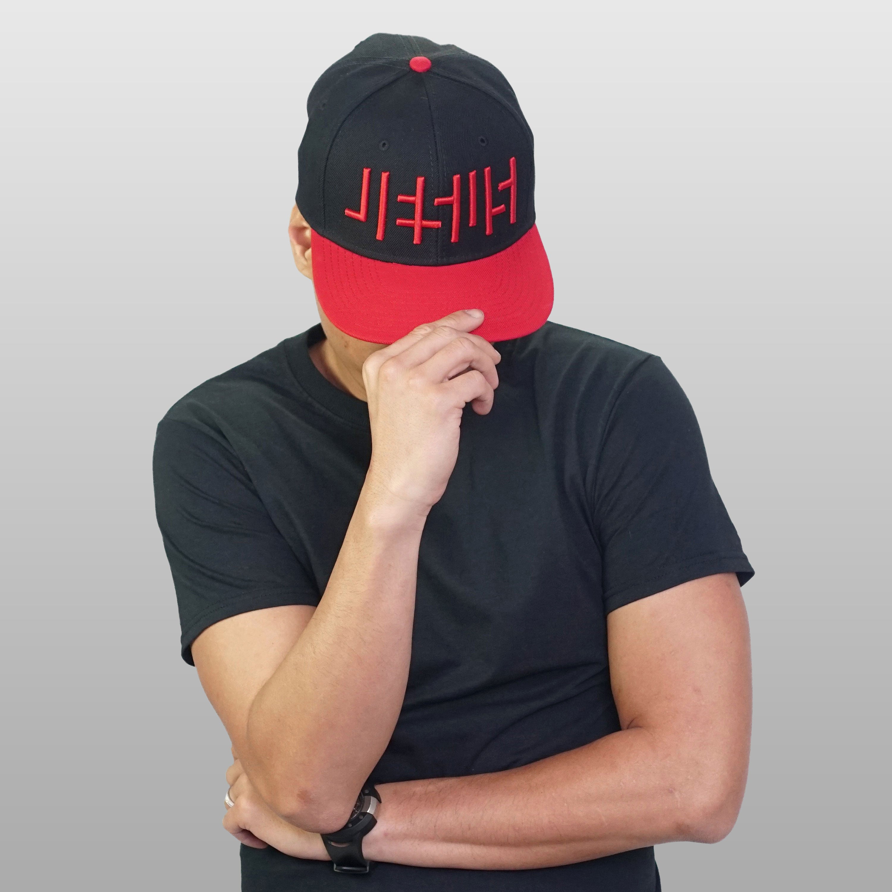 JESUS Hidden in Negative Space Red Snapback Hat