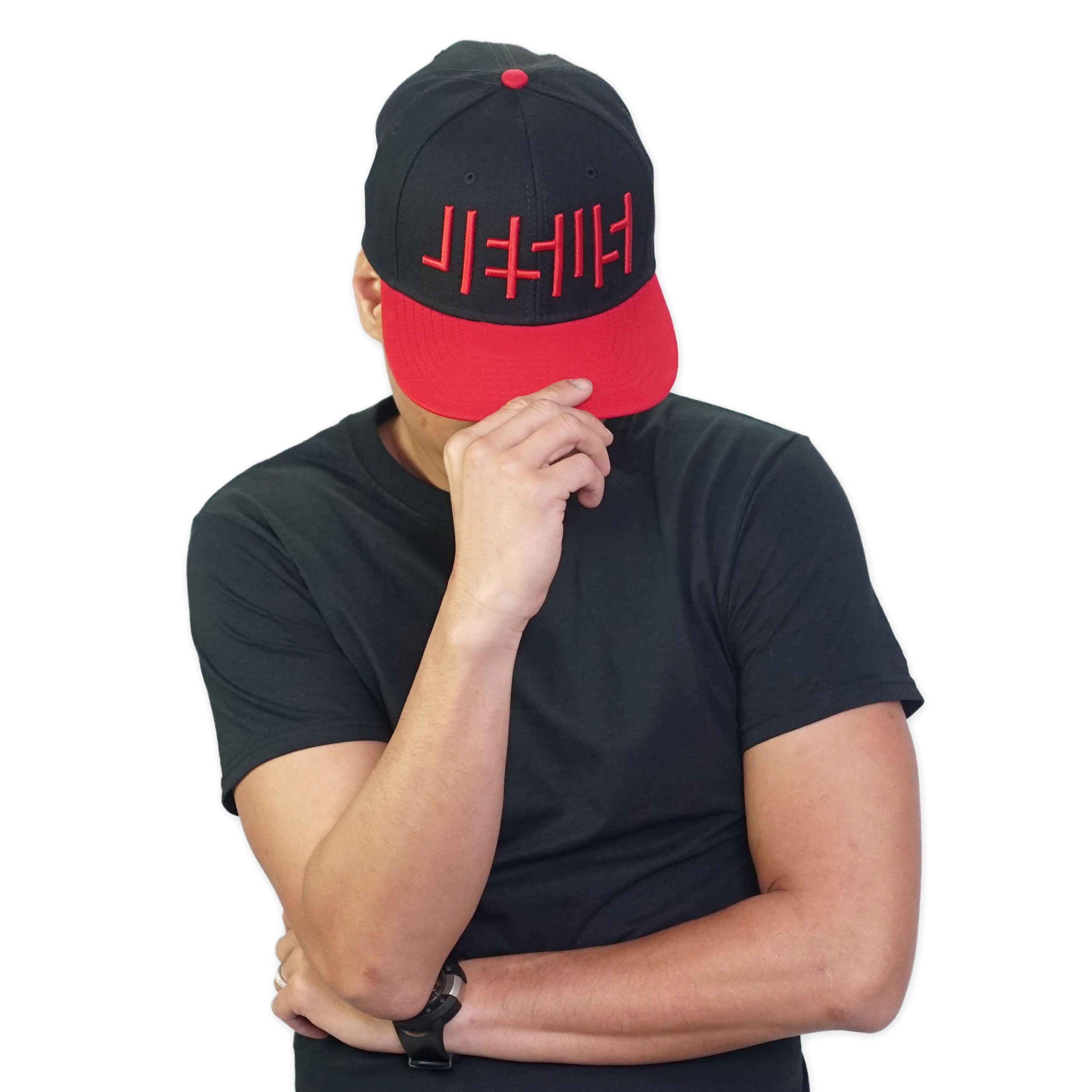 JESUS Hidden in Negative Space Red Snapback Hat